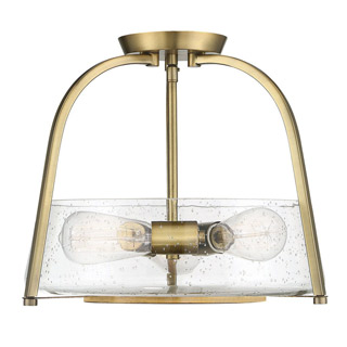 Savoy house 6-2183-3-322 Dash 3 Light Warm Brass Semi Flush Mount 