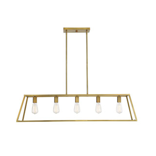 Savoy house 1-327-5-322 Denton 5 Light Warm Brass Linear Chandelier 
