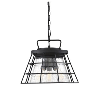 Savoy house 6-2771-3-BK Farnham 3 Light Black Convertible Semi Flush/Pendant 