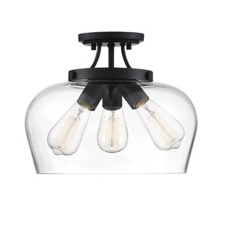 Savoy house 6-4035-3-BK Octave 3 Light Black Semi Flush Mount 