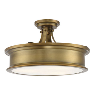 Savoy house 6-134-3-322 Watkins 3 Light Warm Brass Semi Flush 